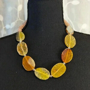Park Lane Clementine Necklace, Orange Jade, Natural Stone